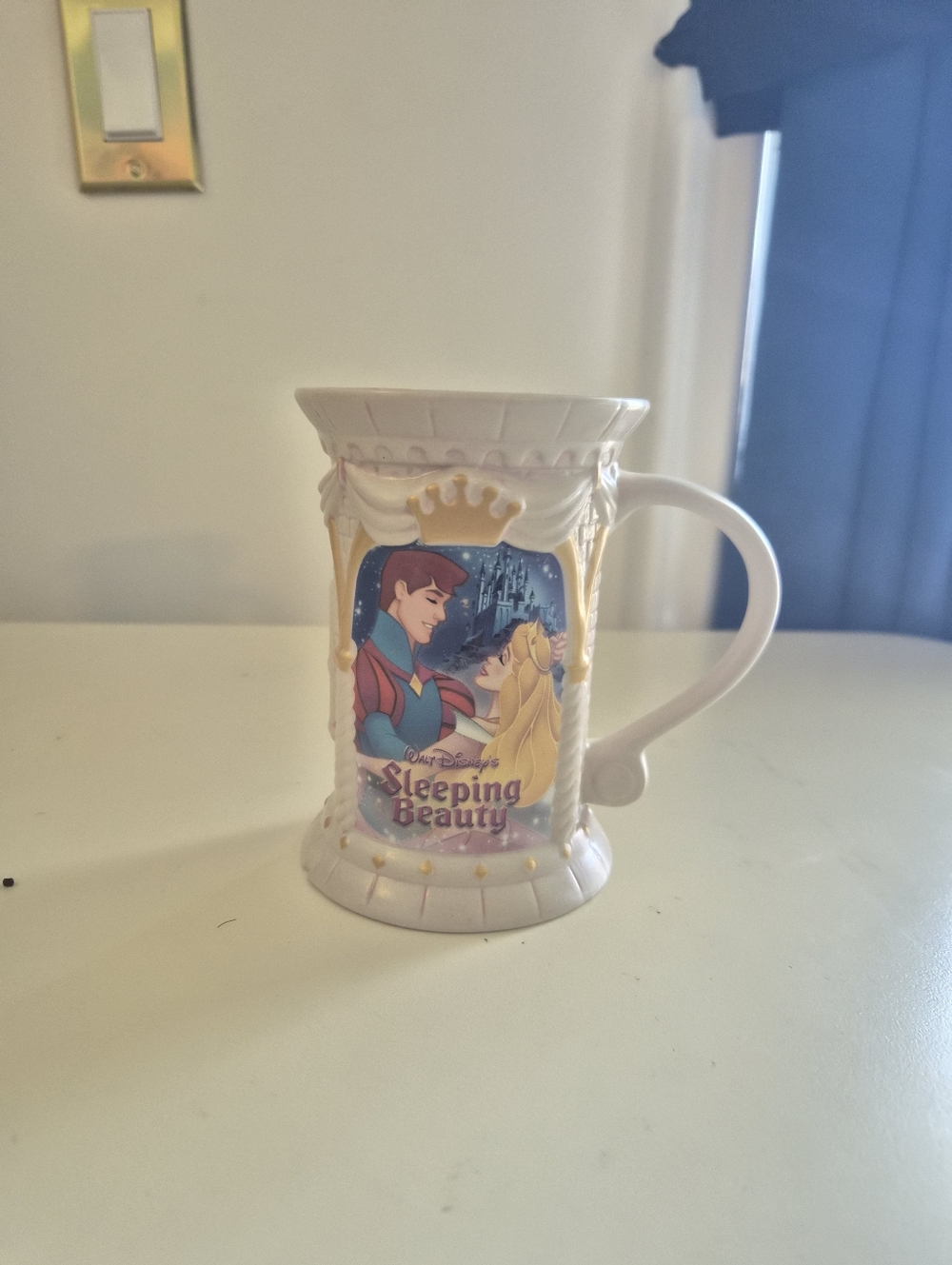 Disney Sleeping Beauty White and Gold Ceramic Character Mug